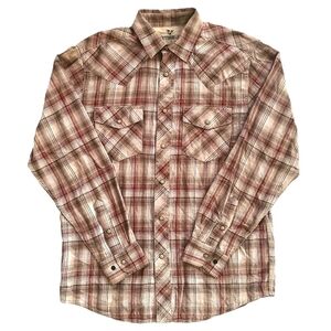 OUTDOOR Life Tan/Red Plaid Button Down Shirt